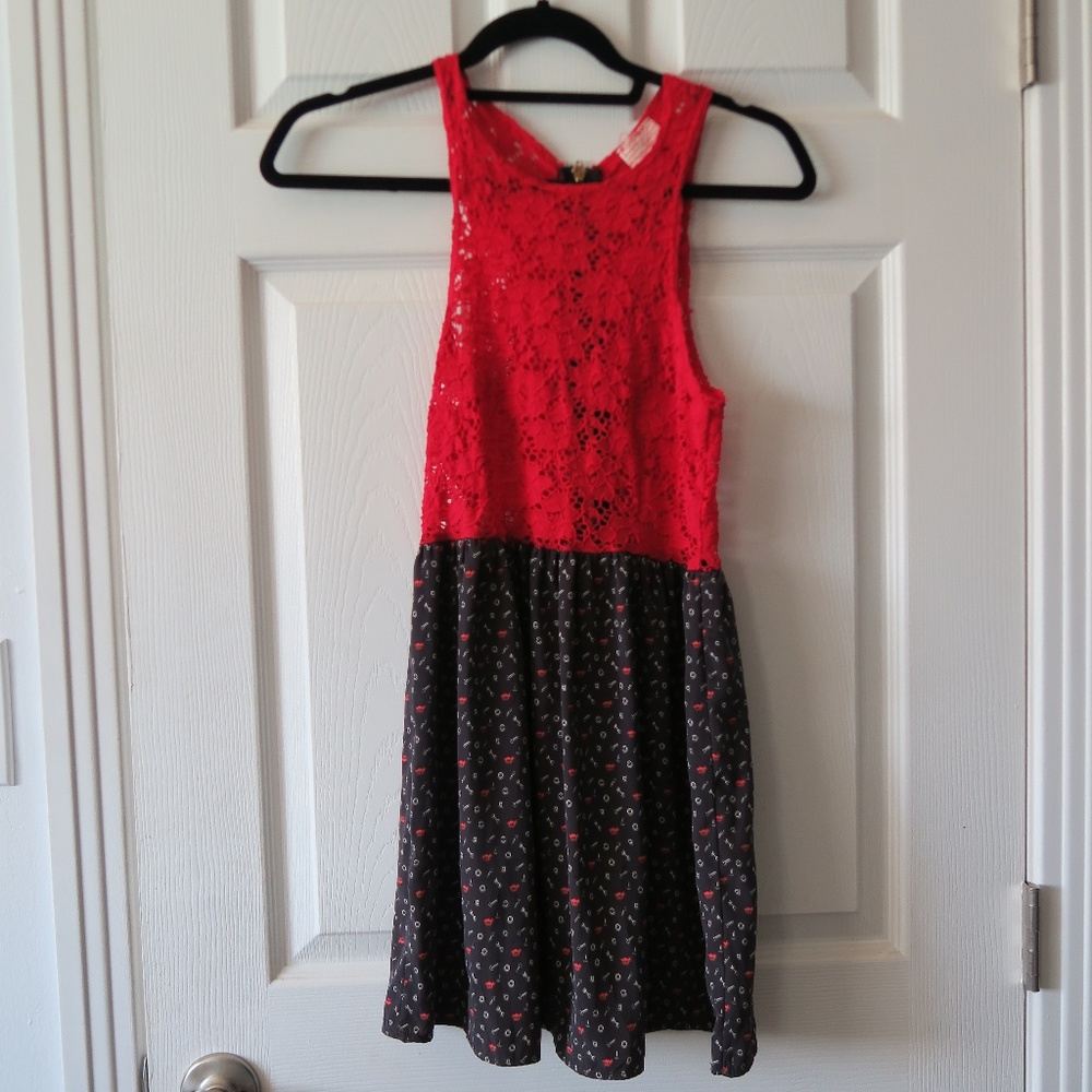 Summer Laced Dress - Nuts & Bolts Print